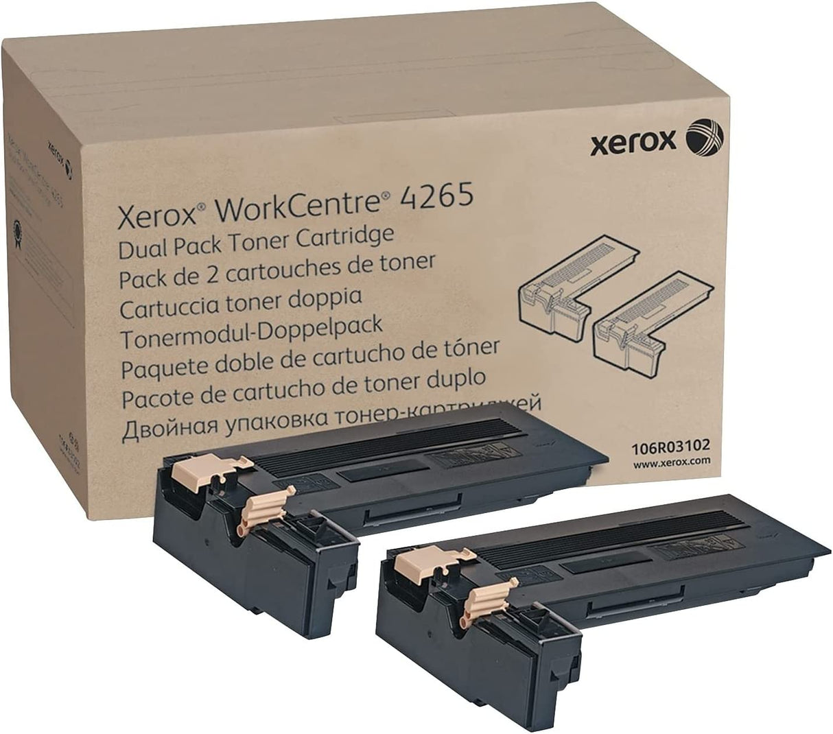 Xerox WorkCentre 4265 Black Toner-Cartridge - 2 Pack (50,000 Pages) - 106R03102 Standard Capacity