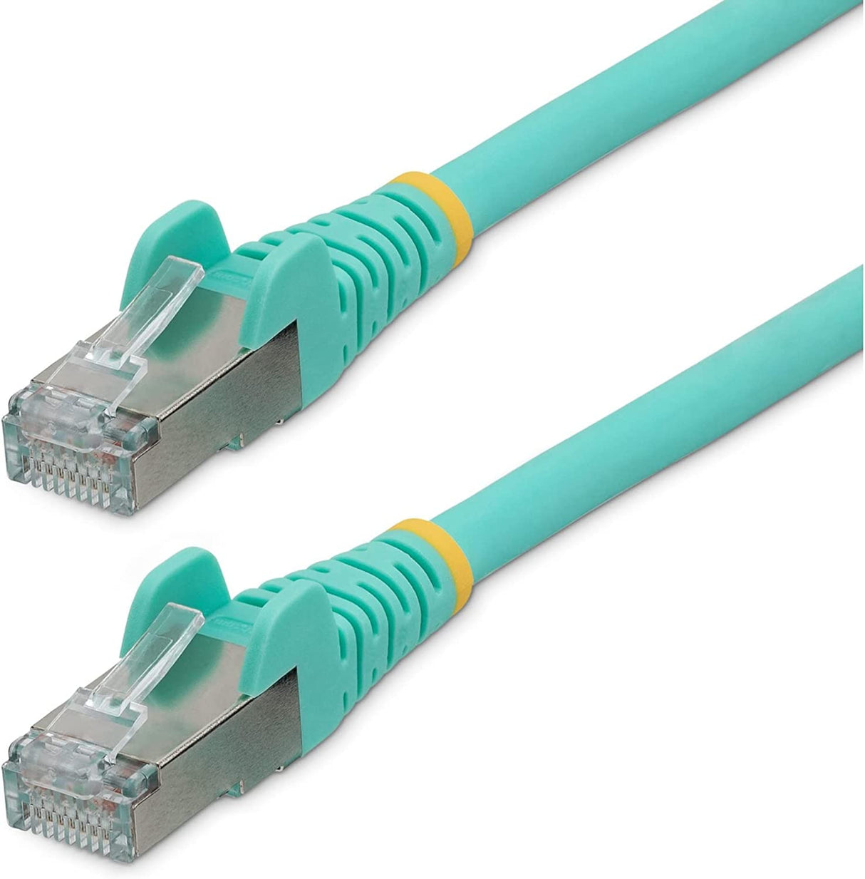 StarTech.com 2ft CAT6a Ethernet Cable - Low Smoke Zero Halogen (LSZH) - 10 Gigabit 500MHz 100W PoE RJ45 S/FTP Aqua Network Patch Cord Snagless w/Strain Relief (NLAQ-2F-CAT6A-PATCH)