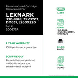 Clover imaging group Clover Remanufactured Drum Unit Replacement for Lexmark E260X22G, 330-8988, DM631, 39V3207 | Black Black 30,000