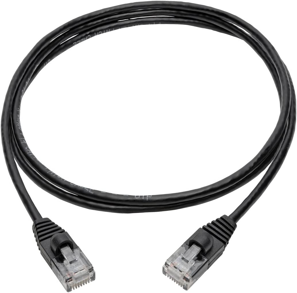 Tripp Lite Cat6a 10G Ethernet Cable, Snagless Molded Slim UTP Network Patch Cable (RJ45 M/M), Black, 4 ft. (N261-S04-BK) Black 4-ft.