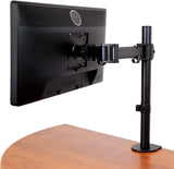 StarTech.com Desk Mount Monitor Arm for up to 34" VESA Compatible Displays - Articulating Pole Mount Single Monitor Arm - Ergonomic Height Adjustable - Desk Clamp/Grommet (ARMPIVOTB) - Black