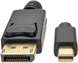 Tripp Lite Mini DisplayPort to DisplayPort Cable, 4K x 2K @ 60Hz, 4096 x 2160 (M/M), Black, 6-ft (P583-006-BK) 6-ft Black