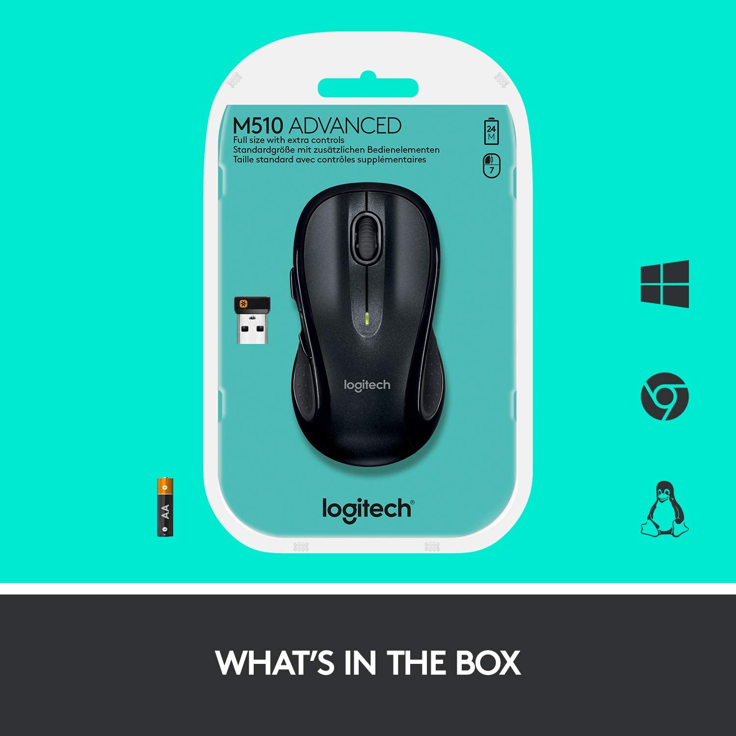 Logitech M510 Wireless Computer Mouse – Comfortable Shape with USB