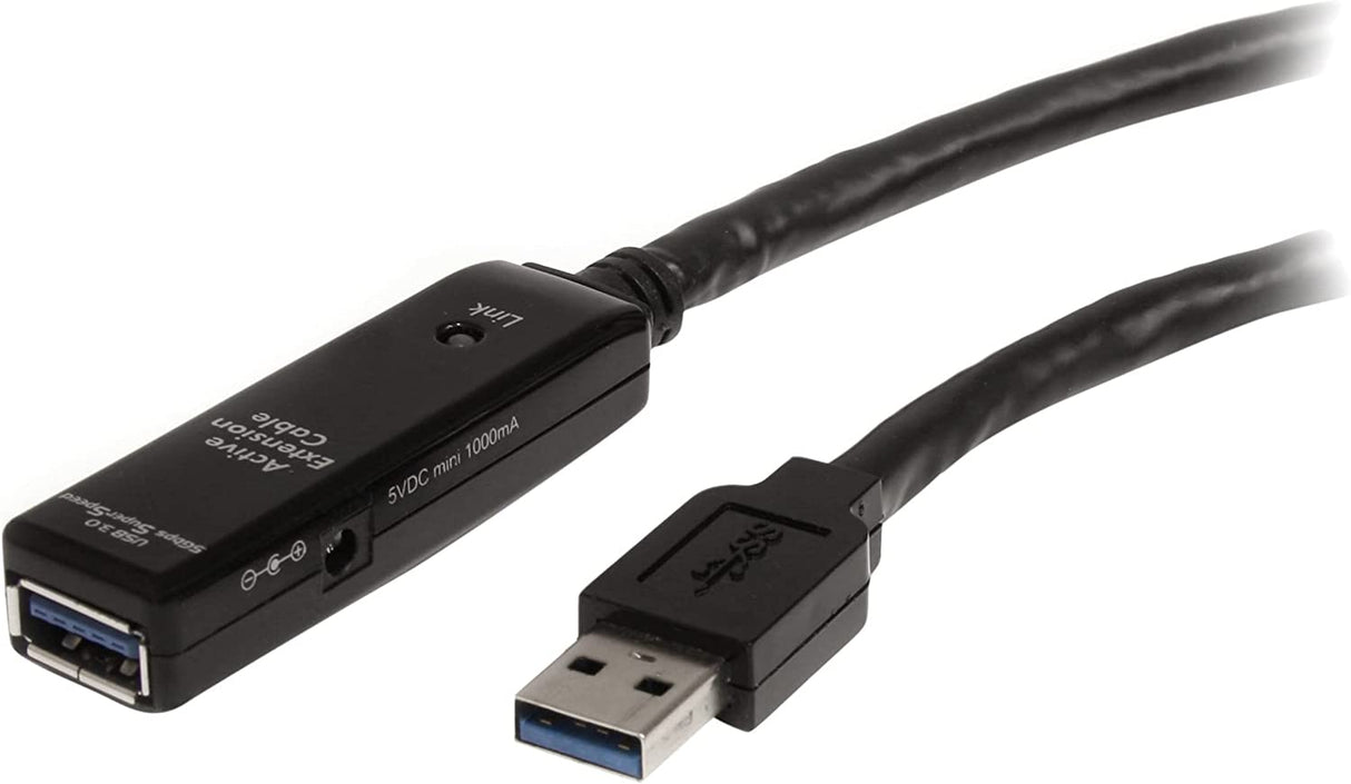 StarTech.com 3m USB 3.0 Active Extension Cable - M/F - 3m USB 3.0 Extension Cable - USB 3.0 repeater Cable (USB3AAEXT3M), Black 9.8 ft USB 3.0 Cable