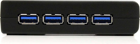 StarTech.com 4-Port USB 3.0 SuperSpeed Hub with Power Adapter - Portable Multiport USB-A Dock IT Pro - USB Port Expansion Hub for PC/Mac (ST4300USB3) 4 x USB-A Black