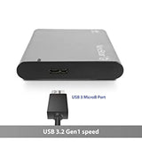 Vantec NexStar 6G, 2.5” SATA III to USB 3.2 Gen1 External SSD/HDD Enclosure, ID: Silver