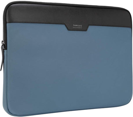 Targus Newport Modern Style Sleeve with Durable Water-Repellent Nylon, Back Zip Pocket Pouch, Protective Slipcase fits 13-14-Inch Laptop/Notebook, Blue (TSS100002GL) 14 in Blue