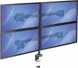 StarTech.com Desk Mount Quad Monitor Arm - Ergonomic VESA 4 Monitor Mount 2x2 up to 27" - Articulating &amp; Height Adjustable Pole Mount - Tilt/Swivel/Rotate LCD/LED Screen - Clamp/Grommet (ARMQUAD) Desk &amp; Grommet Clamp Black