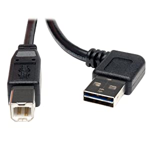 Tripp Lite Universal Reversible USB 2.0 Hi-Speed Cable (Right / Left Angle Reversible A to B M/M) 6-ft.(UR022-006-RA)