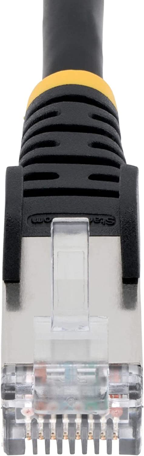 StarTech.com 8ft CAT6a Ethernet Cable - Low Smoke Zero Halogen (LSZH) - 10 Gigabit 500MHz 100W PoE RJ45 S/FTP Black Network Patch Cord Snagless w/Strain Relief (NLBK-8F-CAT6A-PATCH)