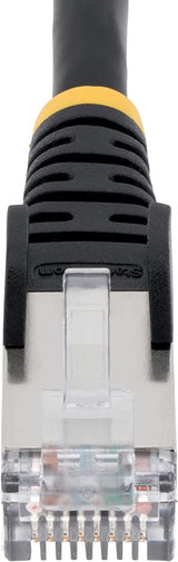 StarTech.com 8ft CAT6a Ethernet Cable - Low Smoke Zero Halogen (LSZH) - 10 Gigabit 500MHz 100W PoE RJ45 S/FTP Black Network Patch Cord Snagless w/Strain Relief (NLBK-8F-CAT6A-PATCH)