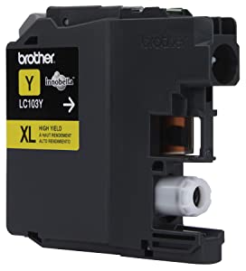 Brother LC-103Y DCP-J132 J152 J171 J4110 J552 J752 MFC-J245 J285 J4310 J4410 J450 J4510 J870 J875 Ink Cartridge (Yellow) in Retail Packaging Yellow Ink