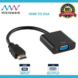 Manhattan HDMI to VGA Adapter Converter - Gold-Plated Male to Female – Compatible for Computer, Desktop, Laptop, PC, Monitor, Projector, HDTV, Chromebook, and More – 3 Yr Mfg Warranty - Black, 151467