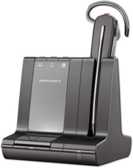 Plantronics - Savi 8240 Office-Wireless DECT Single In-Ear(Mono) Headset-Convertible (3 wearing styles)-Noise Cancelling Mic-Connects to Deskphone/ PC Mac-Works with Teams (Certified), Zoom &amp; more Black One Size
