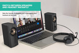 Creative T60 2.0 Compact Hi-Fi Desktop Speakers with Clear Dialog and Surround by Sound Blaster, USB-C Audio, Mic and Headset Ports, Bluetooth 5.0, Up to 60W Peak Power, for Computers and Laptops 2.0 System + Clear Dialog and Surround by Sound Blaster