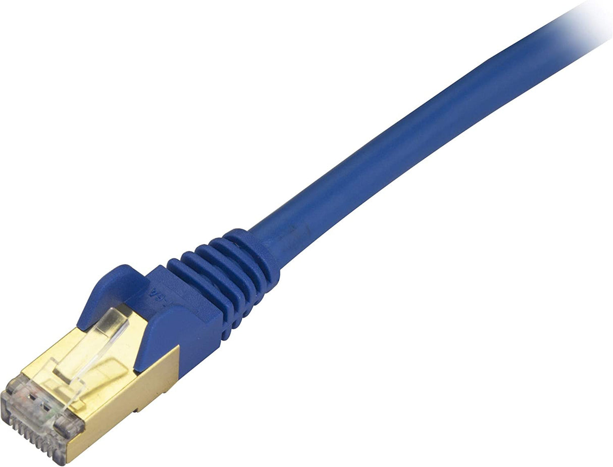 StarTech.com 1ft CAT6a Ethernet Cable - 10 Gigabit Shielded Snagless RJ45 100W PoE Patch Cord - 10GbE STP Network Cable w/Strain Relief - Blue Fluke Tested/Wiring is UL Certified/TIA (C6ASPAT1BL) 1 ft Blue