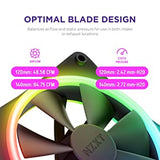 NZXT F120 RGB Duo - 120mm Dual-Sided RGB Fan – 20 Individually Addressable LEDs – Balanced Airflow and Static Pressure – Fluid Dynamic Bearing – PWM Control – Anti-Vibration Rubber Corners – Black
