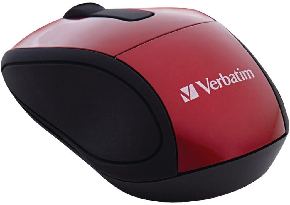 Verbatim 2.4G Wireless Mini Travel Optical Mouse with Nano Receiver for Mac and PC - Red