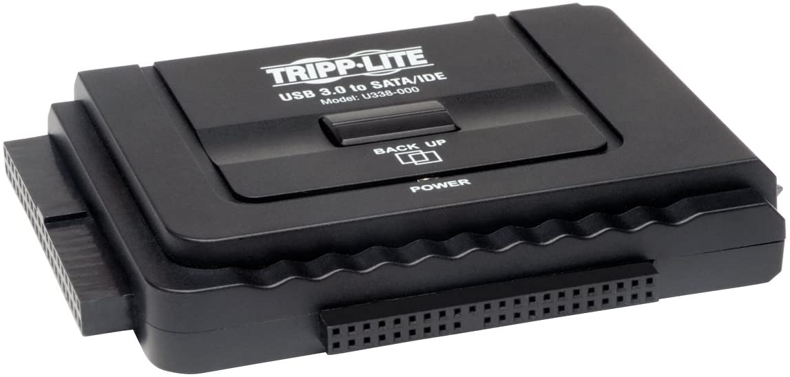 Tripp Lite USB 3.0 SuperSpeed to Serial ATA (SATA) and IDE Adapter for 2.5in or 3.5in Hard Drives(U338-000) Black USB to SATA