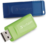 Verbatim 16GB Store 'n' Go USB Flash Drive - PC / Mac Compatible - 2pk - Blue, Green 16GB 2 Pack