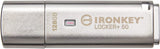 Kingston Ironkey Locker+ 50 128GB Encrypted USB Flash Drive | USB 3.2 Gen 1 | XTS-AES Protection | Multi-Password Security Options | Automatic Cloud Backup | Metal Casing | IKLP50/128GB