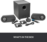 Logitech Z407 Bluetooth Computer Speakers with Subwoofer and Wireless Control, Immersive Sound, Premium Audio with Multiple Inputs, USB Speakers