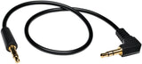 TRIPP LITE P312-003-RA 3-Feet 3.5mm Mini Stereo Audio Cable with One Right Angle Plug M/M,Black One Right Angle Plug 3-Feet