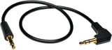 TRIPP LITE P312-001-RA 1-Feet 3.5mm Mini Stereo Audio Cable with One Right Angle Plug,Black One Right Angle Plug 1-Feet