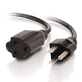 C2g/ cables to go C2G Power Cord, Short Extension Cord, Power Extension Cord, 18 AWG, Black, 6 Feet (1.82 Meters), Cables to Go 03115