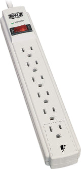 Tripp Lite Surge Protector Power Strip 120V 6 Outlet 8' Cord 990 Joule Flat Plug Gray