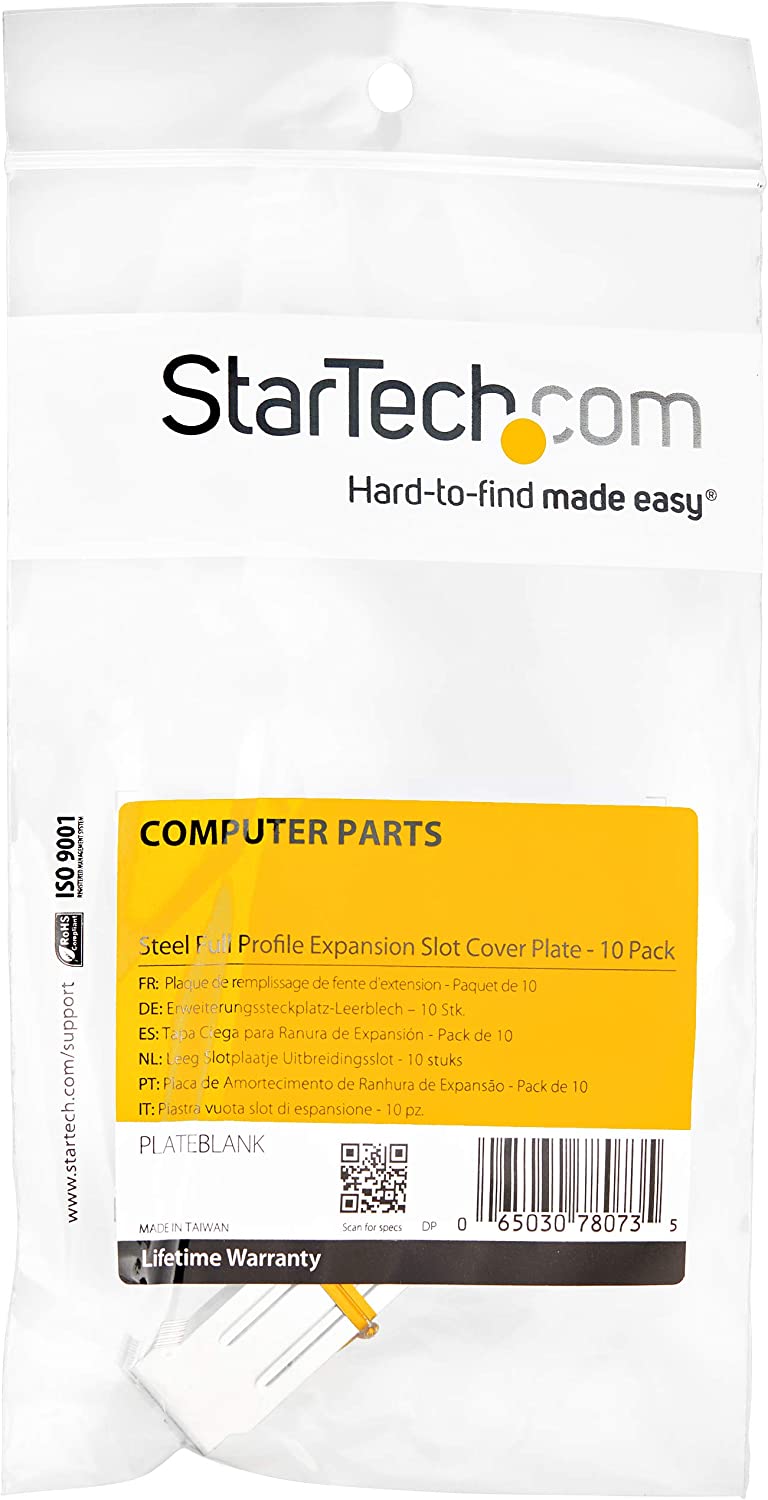 StarTech.com Steel Full Profile Expansion Slot Cover Plate - System slot blanking panel (pack of 10) (PLATEBLANK) Standard