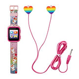 Playzoom Kids Smartwatch &amp; Earbuds Set - Video Camera Selfies STEM Learning Educational Fun Games, MP3 Music Player Audio Books Touch Screen Sports Digital Watch Fun Gift for Kids Toddlers Boys Girls PlayZoom 2 W/Earbuds Rainbow Glitter Corgi Dog