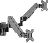 SIIG Aluminum Gas Spring Monitor Wall Mount with Dual Extended Arm - Heavy Duty Holds 17" to 32" Screens, Up to 17.6 lbs Each, VESA 75x75 or 100x100