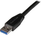 StarTech.com 5m 15 ft Active USB 3.0 USB-A to USB-B Cable - M/M - USB A to B Cable - USB 3.1 Gen 1 (5 Gbps) (USB3SAB5M) , Black