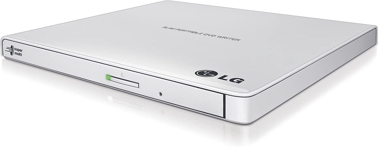 LG Electronics 8X USB 2.0 Super Multi Ultra Slim Portable DVD+/-RW External Drive with M-DISC Support, Retail (White) GP65NW60 White Drive
