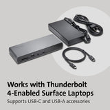 Kensington SD5750T Thunderbolt 4 Docking Station for Microsoft Surface Pro 8 and Surface Laptop Studio (K37899NA) Surface Pro 8 Dock