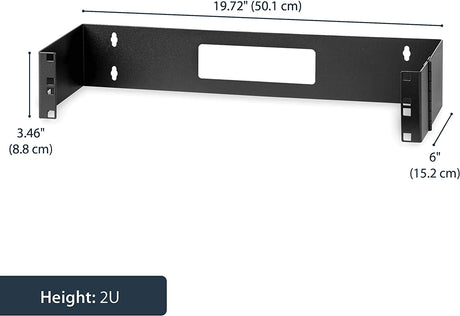 StarTech.com 2U Hinged Wall Mount Patch Panel Bracket - 6 inch Deep - 19" Patch Panel Swing Rack for Shallow Network Equipment- 22lbs (WALLMOUNTH2)