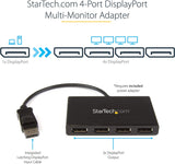 StarTech.com 4-Port Multi Monitor Adapter - DisplayPort 1.2 MST Hub - 4X 1080p - DisplayPort Video Splitter for Extended Desktop Mode on Windows PCs Only - DP to Quad DP Monitors (MSTDP124DP)