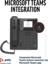 Poly CCX 350 Microsoft Teams-Integrated IP Desk Phone (Plantronics + Polycom) - Blocks Background Noise - Traditional Dial Pad Experience - Speakerphone Operation - Microsoft Teams Certified