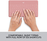 Logitech Keys-to-Go Super-Slim and Super-Light Bluetooth Keyboard for iPhone, iPad, Mac and Apple TV, Including iPad Air 5th Gen (2022) - Blush Pink
