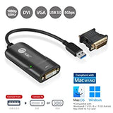 SIIG USB 3.0 to DVI Video Adapter with DVI to VGA Adapter | Quick and Easy Setup | 1080p or 2048x1152 Resolution | DisplayLink Manager Compatible, Support Windows 11, 10, Mac M1 &amp; M2 (JU-DV0112-S3)