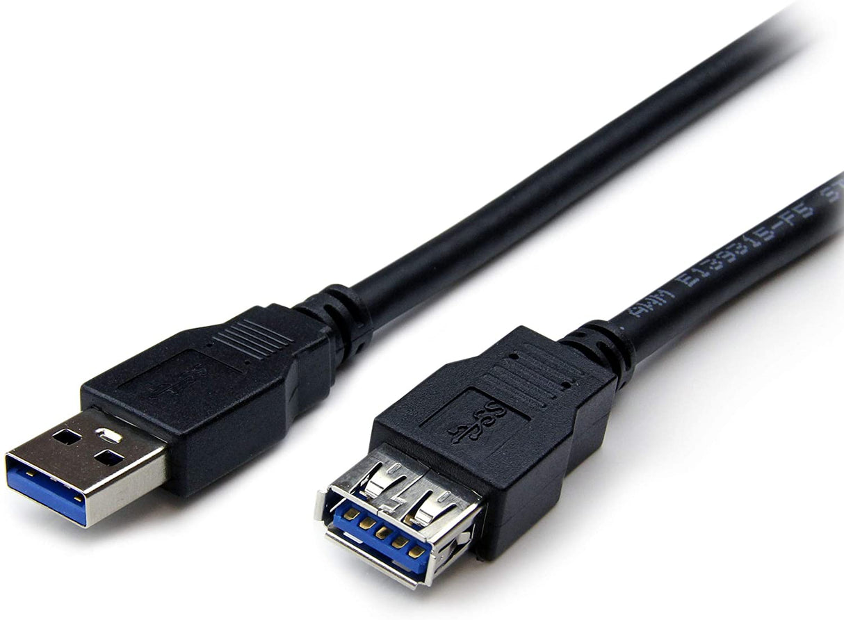 StarTech.com 2m Black SuperSpeed USB 3.0 Extension Cable A to A - Male to Female USB 3.0 Extender Cable - USB 3.0 Extension Cord - 2 Meter (USB3SEXT2MBK), 6.5 ft 6.5 ft Black