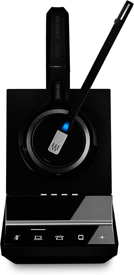 Epos Sennheiser SDW 5065 (507000) - Double-Sided (Binaural) Wireless Dect Headset for Desk Phone Softphone/PC Connections Dual Microphone Ultra Noise Cancelling, Black