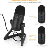 Ergopixel USB Microphone for PC, Mac, Gaming, Streaming, Podcasting, Studio with A Live Monitoring, Gain Controls, A Mute Button for Podcasting, Plug and Play – Blackout