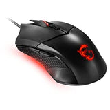 MSI Clutch GM08 Gaming Mouse, 4200 DPI, Optical Sensor, 3 Adjustable Weights, Red LED Lighting, Symmetrical Design