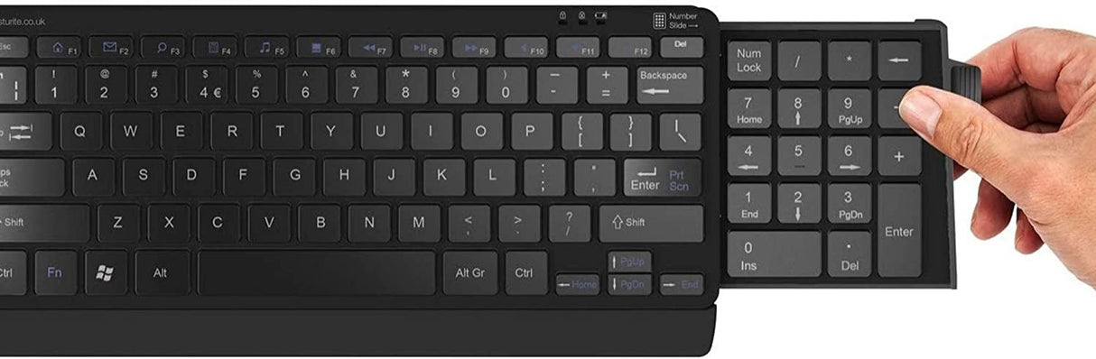 Posturite Wireless Bluetooth Number Slide Compact Keyboard, 9820013