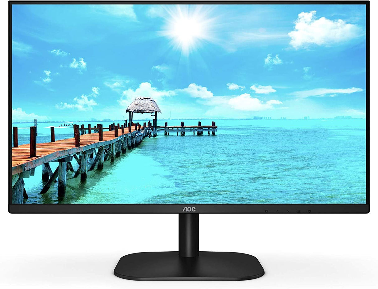 AOC 24B2XH 24" Full HD IPS Monitor, 3-Sided Frameless &amp; Ultra Slim HDMI and VGA inputs, Lowblue Mode, VESA compatible,Black 24 inch | Full HD Flat IPS