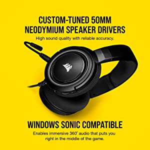 Corsair HS35 - Stereo Gaming Headset - Memory Foam Earcups - Works with PC, Mac, Xbox Series X/ S, Xbox One, PS5, PS4, Nintendo Switch, iOS and Android - Carbon (CA-9011195-NA)