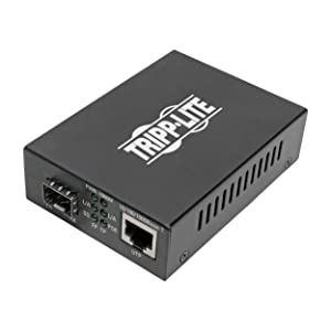 Tripp Lite Cusotomizable SFP Fiber Media Converter, Fiber to Ethernet Converter, Gigabit, POE+, 10/100/1000 (N785-P01-SFP) PoE+ Variable Open SFP