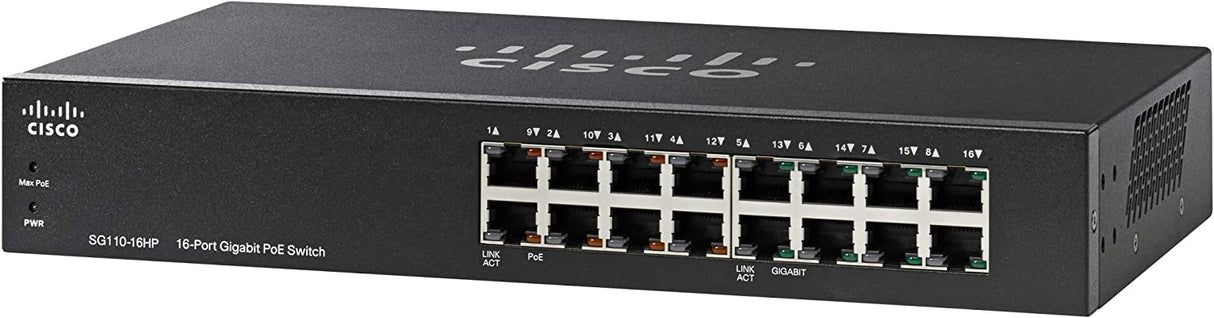 Cisco Systems SG110-16HP-NA SG110-16HP 16-Port PoE Gigabit Switch
